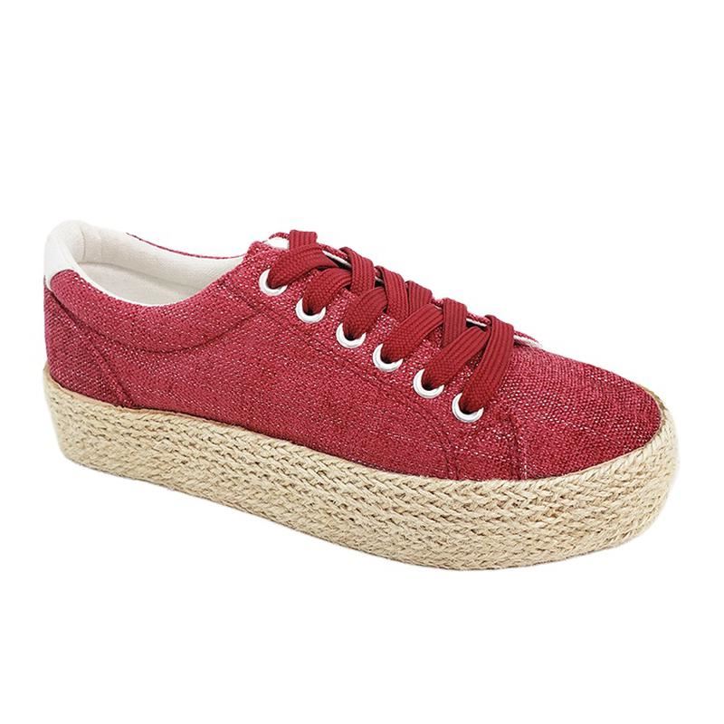red Espadrilles Lace up Sandals