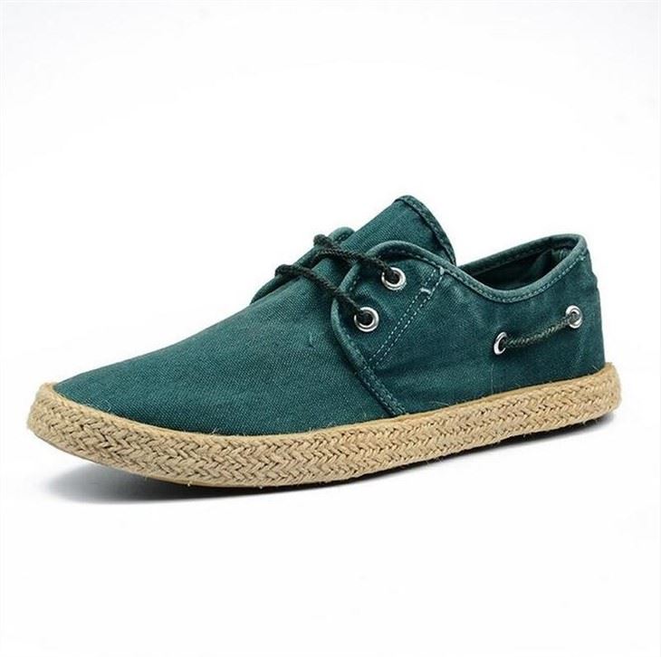 lace-up canvas espadrille sneaker green color