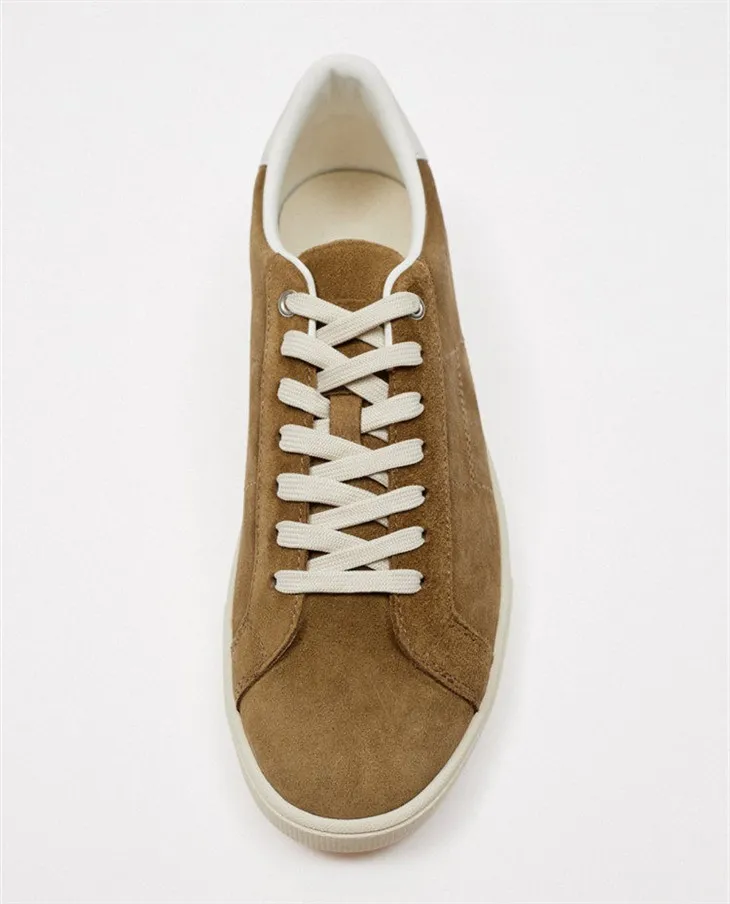 Men's Brown Suede Lace-up Flat Sneakers best