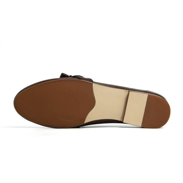 Elegant Dark Brown Leather Ring Buckle Loafers best