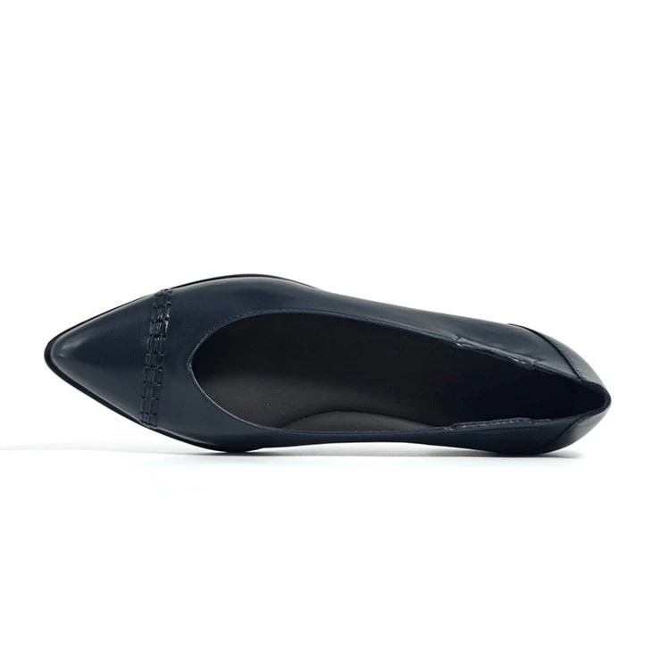 Minimalist Navy Blue Pointed Leather Flats price