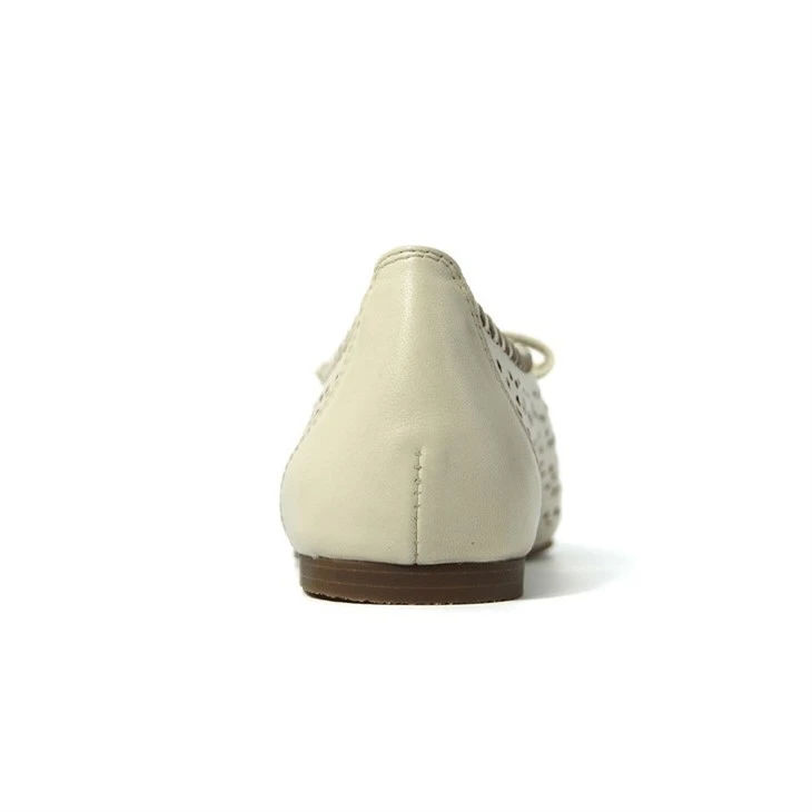 Chic Cream Perforated Lace-up Daily Flats best