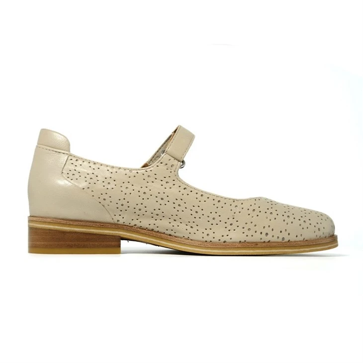 Chic Perforated Cream Mary Jane Strap Flats best