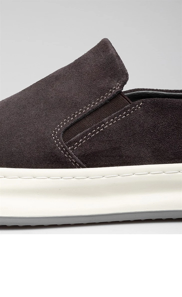 Cow Suede Casual Shoes Slip On Sneakers