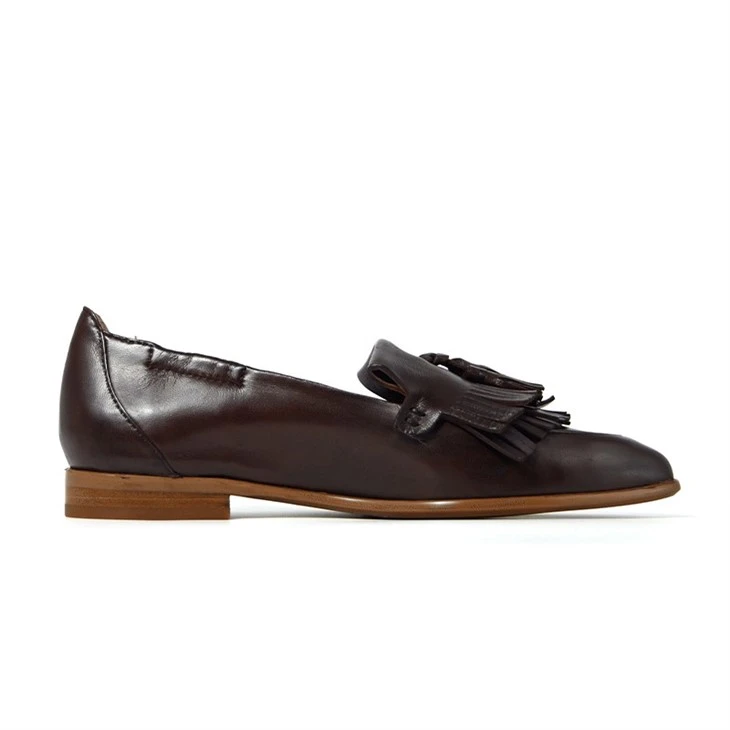 Elegant Dark Brown Leather Pointed Tassel Loafers best