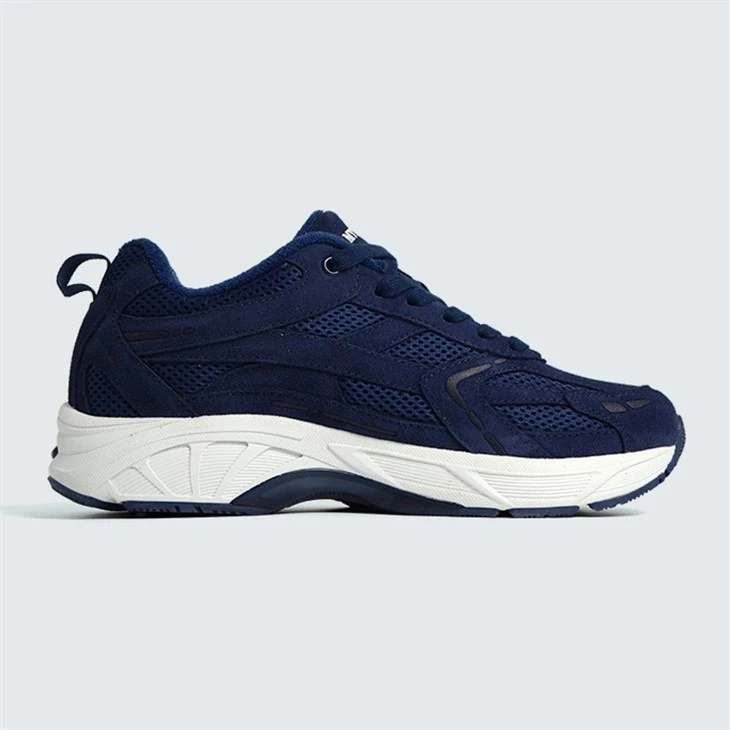 Men's Leather Upper Blue Color Lifestyle Running Shoes