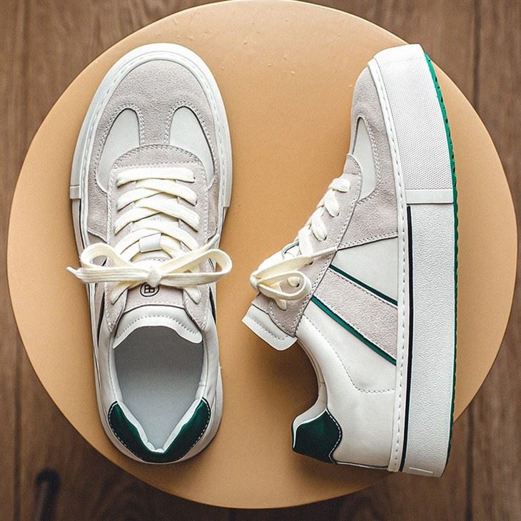 Men Spring Leather Casual White Shoes Simple Design