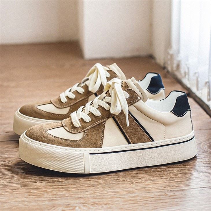 Men Spring Leather Casual White Shoes Simple Design
