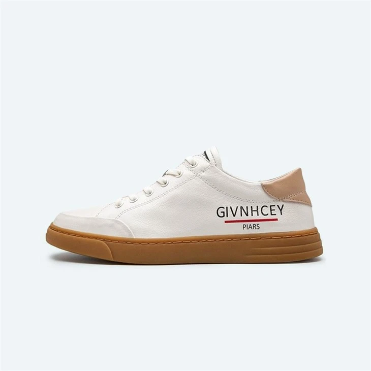 Mens Leather Upper White Casual Sneakers