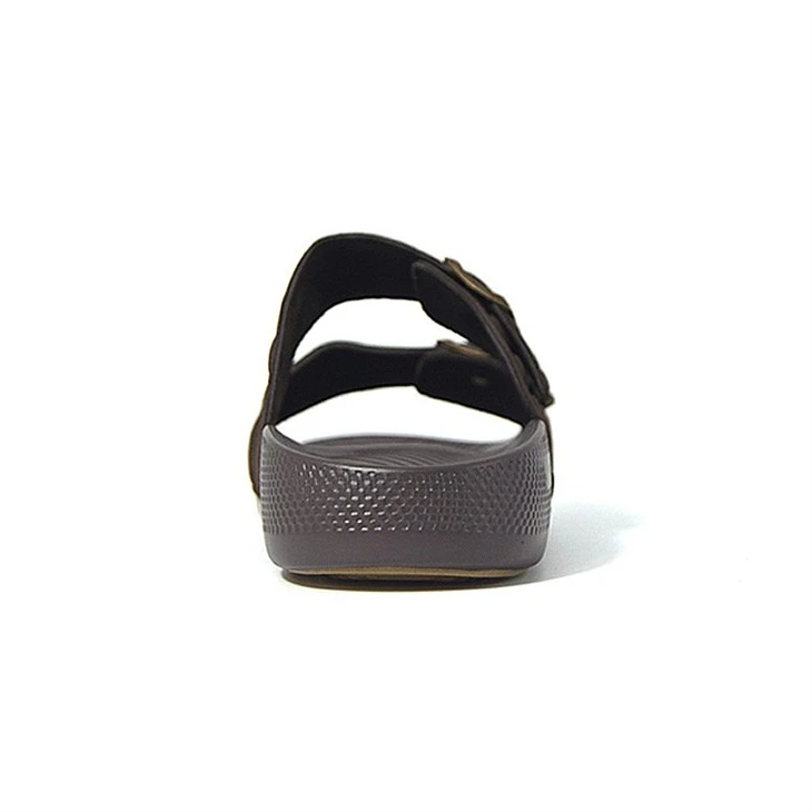 Modern Dark Brown Embossed Double Buckle Slide high quality