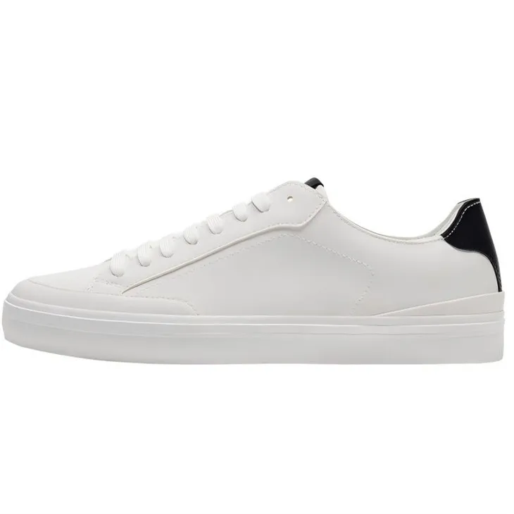 New Flat Minimalist Style Men's White Sneakers