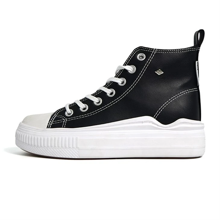 Fashion Black High-Top Platform Sneakers for Casual Wear