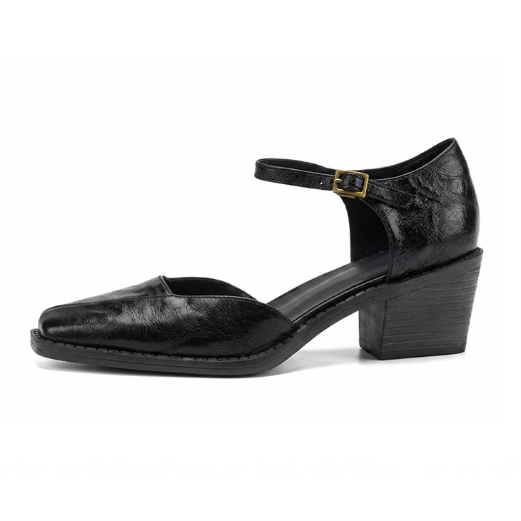 Soft Sheepskin Hollow Cutout Mary Jane Dating Shoes