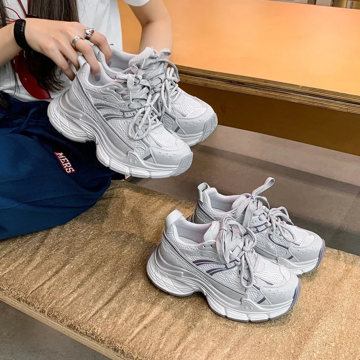 product-1-1 Grey and grey-purple chunky sneakers, both colourways