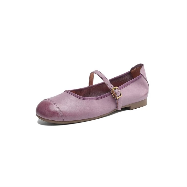 Segmented Stitching Foldable Back Ballet Mary Jane Flats factory