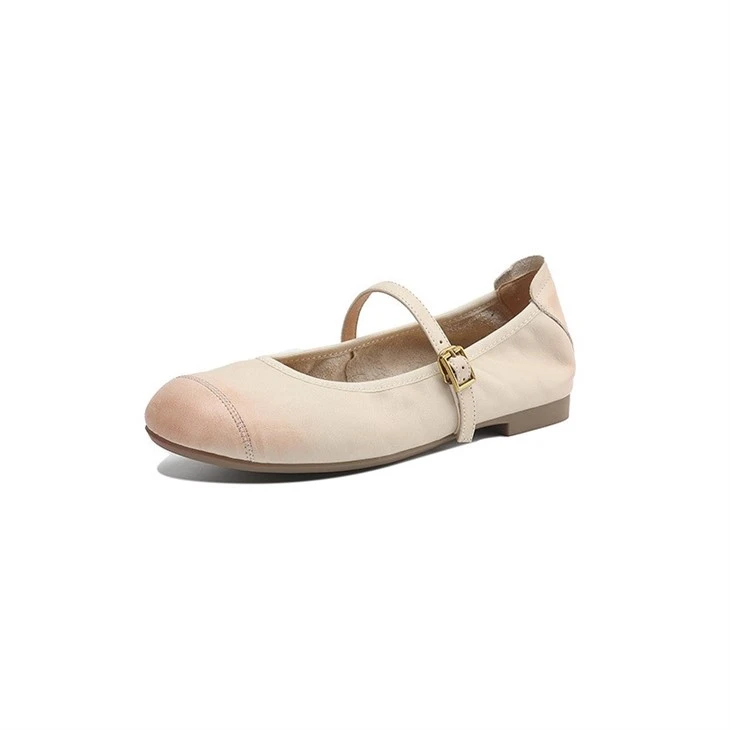 Segmented Stitching Foldable Back Ballet Mary Jane Flats high quality