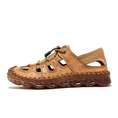 Customizable Men's Leather Casual Sandals | OEM/ODM Shoemaking Service