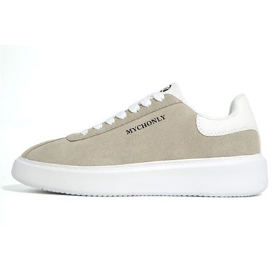 Minimalist Beige Suede Skate Shoes Men