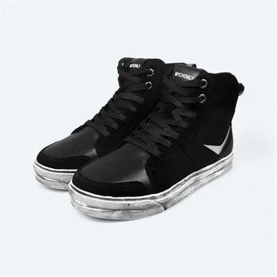 Black High Top Sneakers Motorcycle Boots