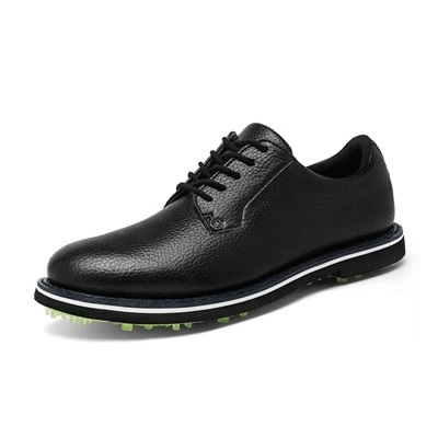 Men's Premium Golf Shoes Luxury Leather Waterproof Spiked Sports Footwear