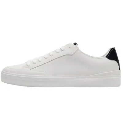 New Flat Minimalist Style Men's White Sneakers