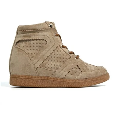Sand Suede Retro Perforated High Top Sneakers