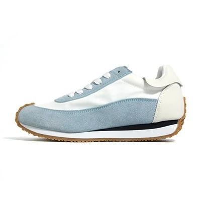 Sky Blue Suede Retro Jogging Shoes