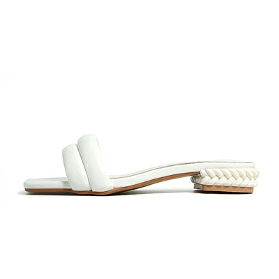 Square Toe Double Padded Strap Sculpted Slides