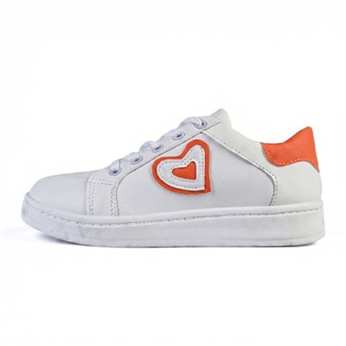 Vibrant Orange And White Classic Injection Shoes
