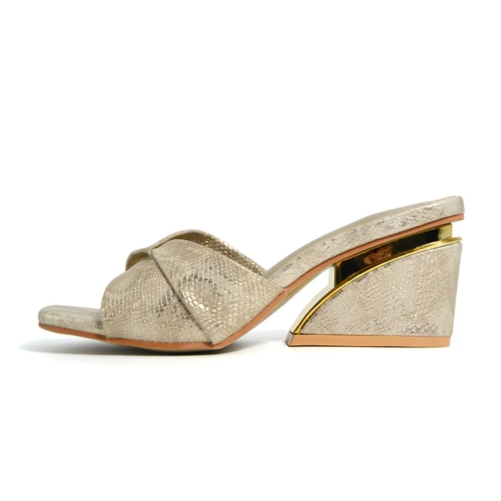 Snake Print Wedge Mules Square Toe
