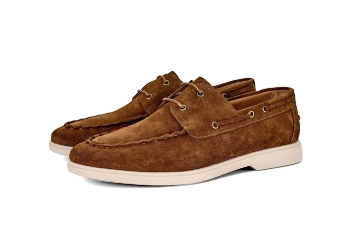 Suede Boat Shoes With Chunky White Sole suppliers