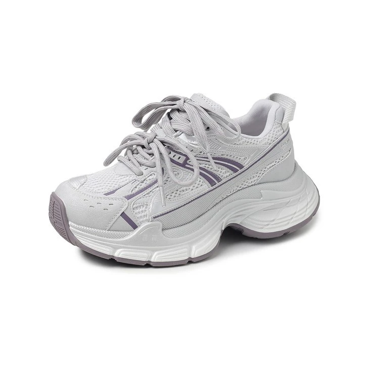 Women's Retro Chunky Platform Sneakers in Grey And Grey-Purple suppliers