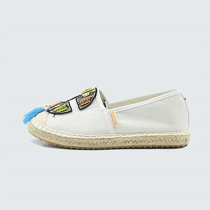 Women's White Color Jute Sole Espadrilles