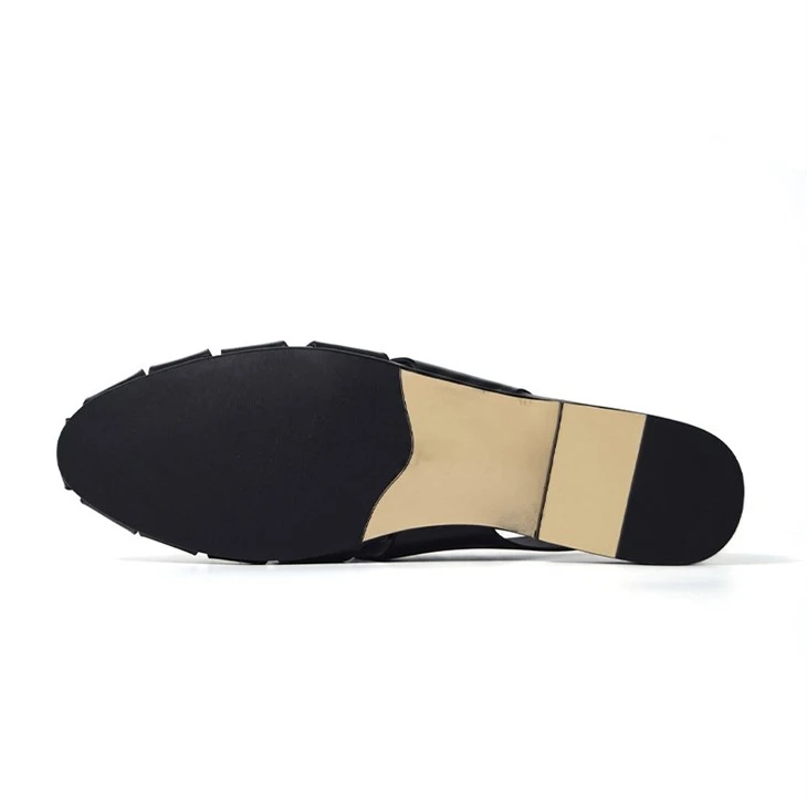 Woven Black Leather Mary Jane Bow Flats manufacturers