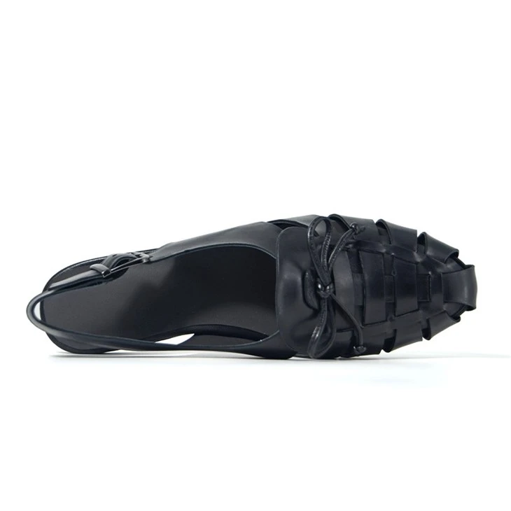 Woven Black Leather Mary Jane Bow Flats price