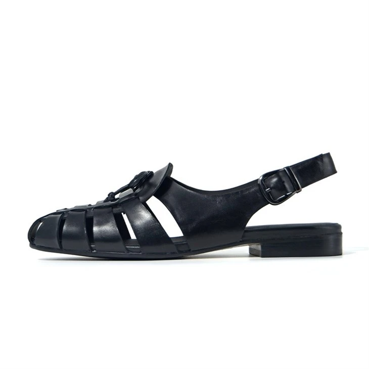 Woven Black Leather Mary Jane Bow Flats suppliers